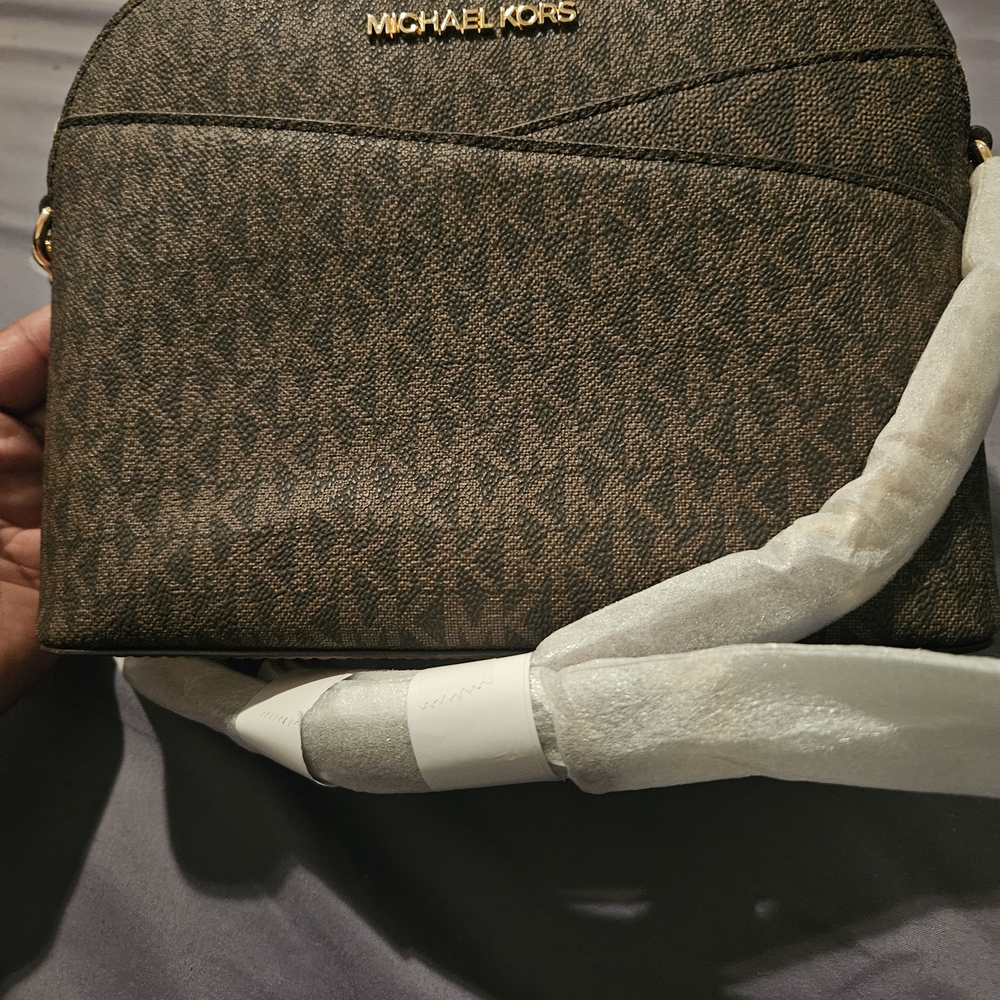 Michael Kors Dark Brown Logo Crossbody Bag